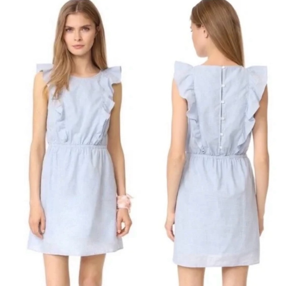 Madewell Light Blue Ruffles Summer Dress SZ 2